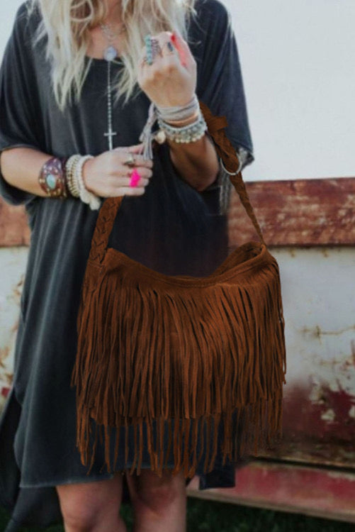 Fringe Suede Bag Leather Crossbody Suede Boho Bag Fringe 