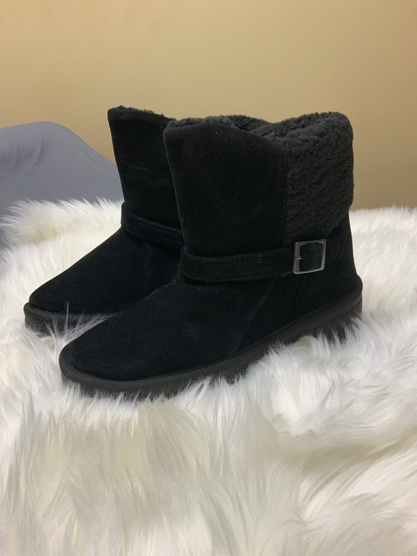 Black berber 1.5" heel boots