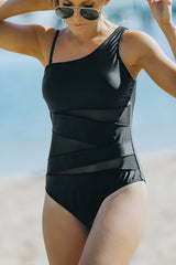 Black One-shoulder Monokini