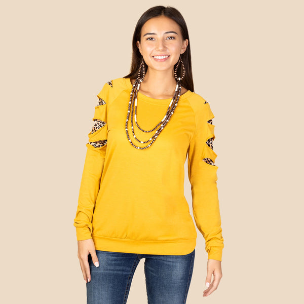 Mustard and Cheetah Long Sleeve