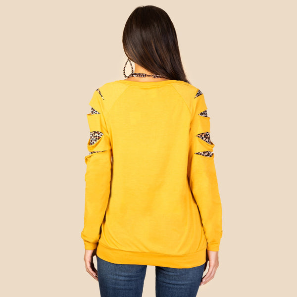 Mustard and Cheetah Long Sleeve