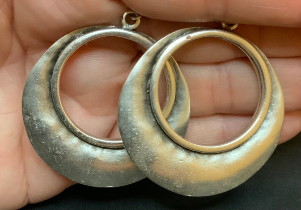 Polished Silver Hoop Earrings