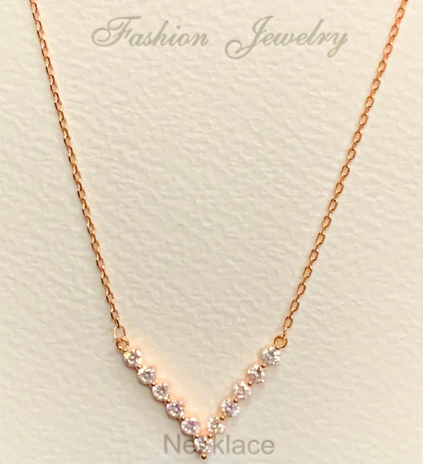 Rose Gold Chevron Necklace