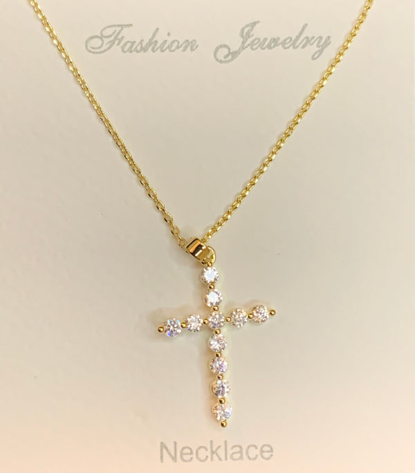 Small Gold Cross Necklace