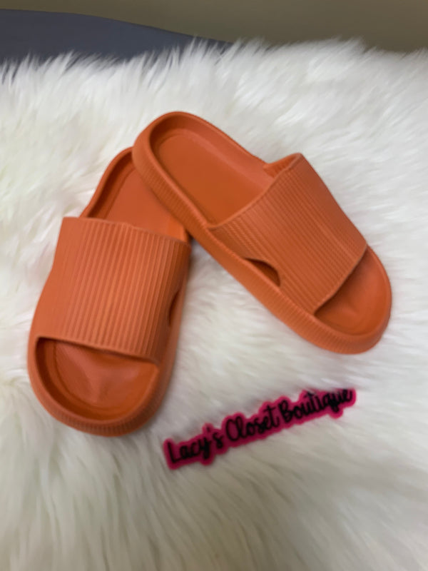 Comfy Orange Sandal Slides