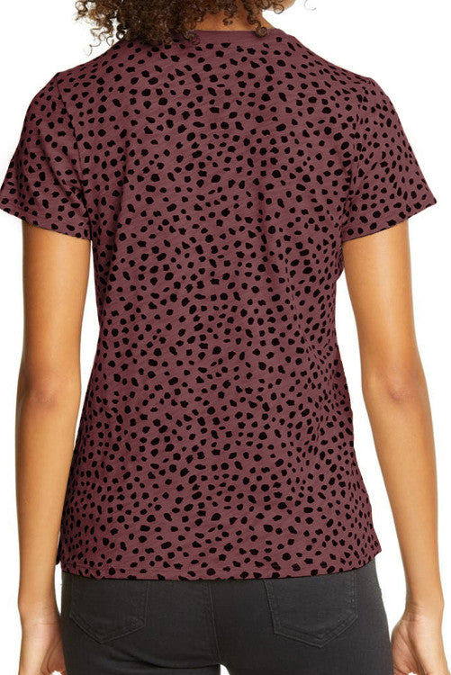 Red Cheetah Print Short Sleeve T shirt