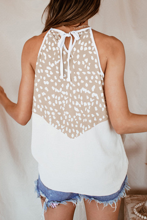 Spotted Print Halter Tank