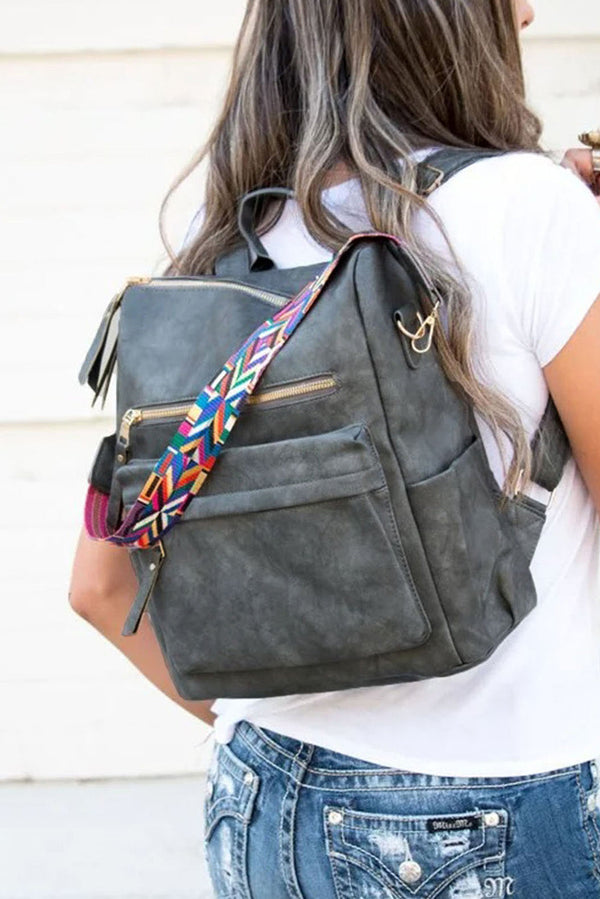 Grey Casual Versatile Backpack